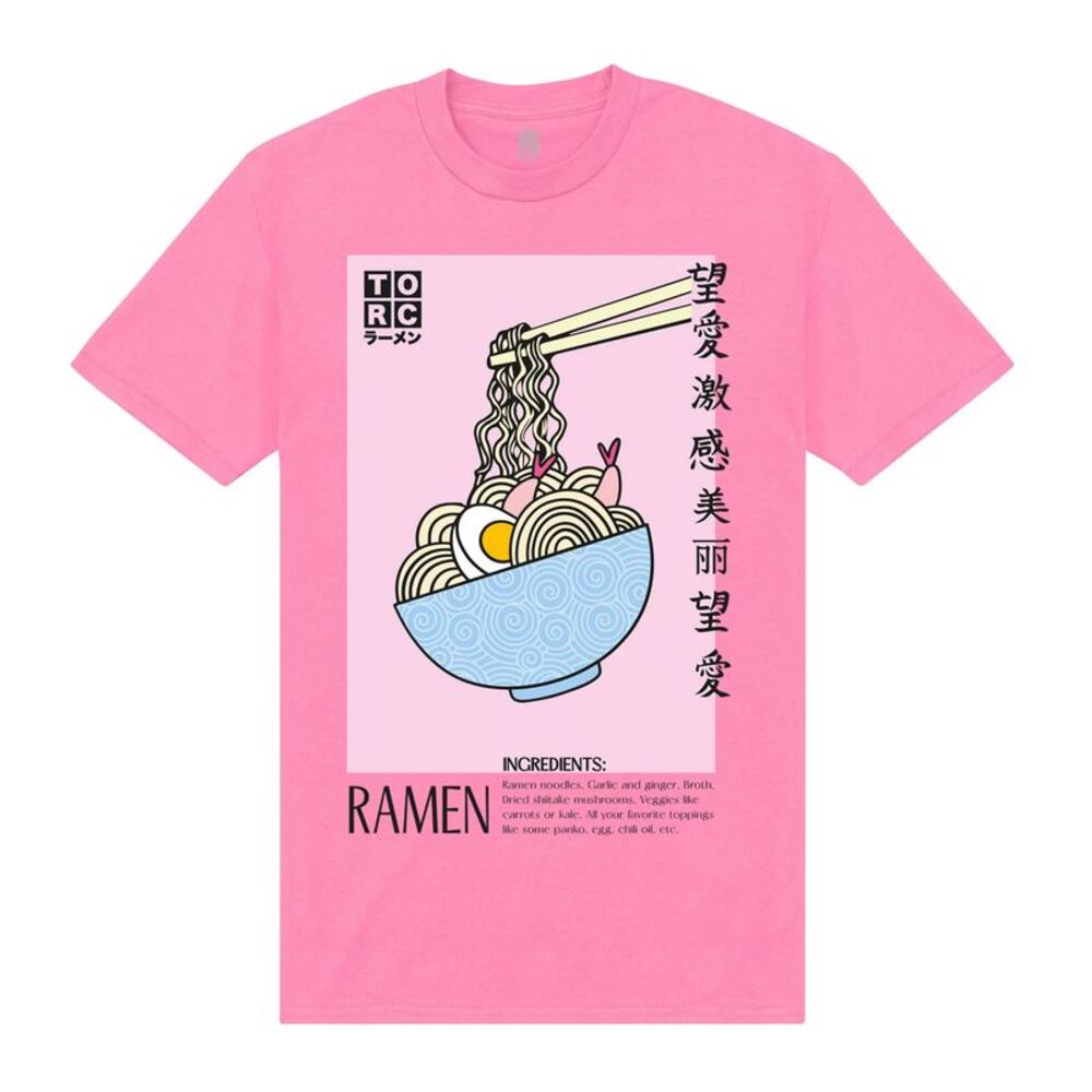 TORC Unisex Adult Ramen Ingredients T-Shirt / Pink